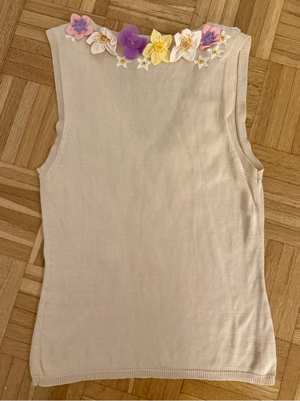 Vintage Moschino Cheap & Chic Flower Knit Tank Top - Picture 2 of 3